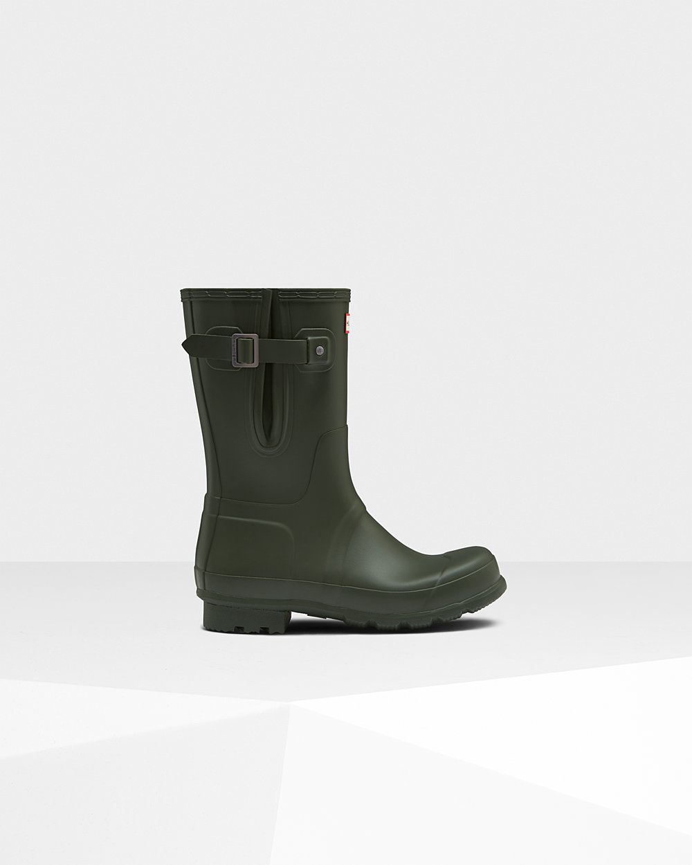 Mens Hunter Original Side Adjustable - Short Rain Boots Dark Olive - 6905-WCGSQ